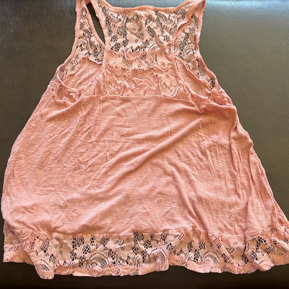 Pink Lace Racerback Style Tank, Size S - Picture 3 of 5